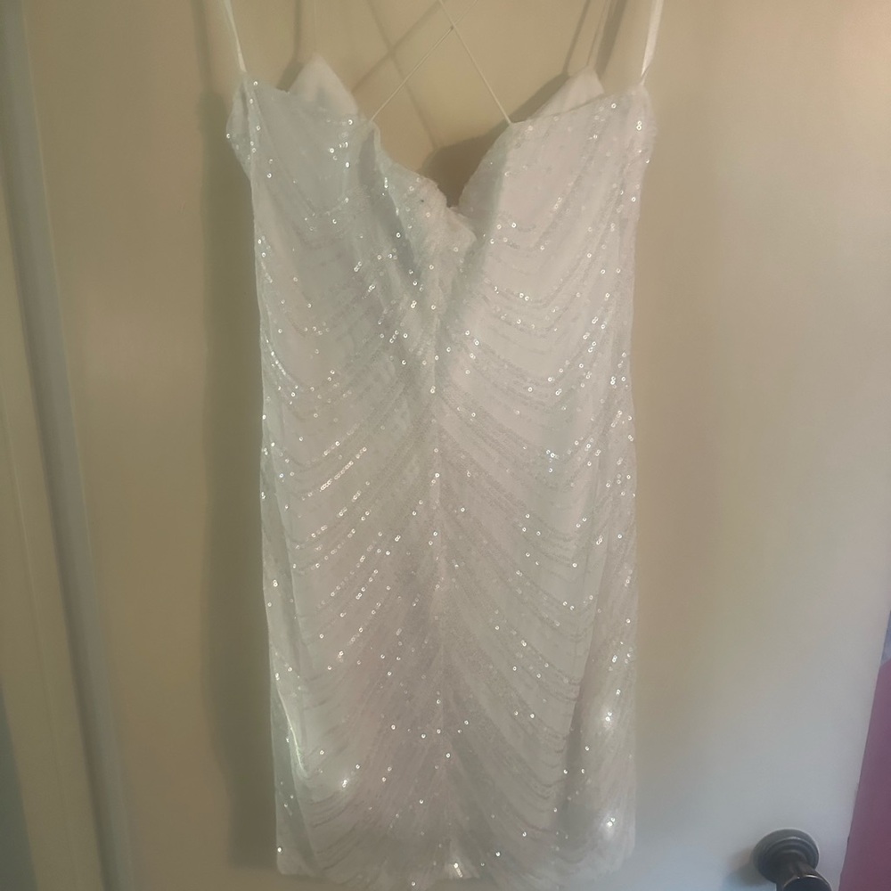 Windsor white mini sequin dress